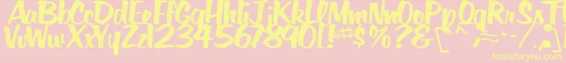 BigSkyRegularTtstd Font – Yellow Fonts on Pink Background