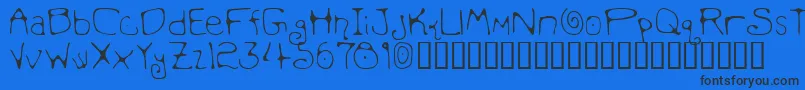 フォントMondoMessoFonto2 – 黒い文字の青い背景