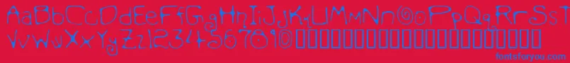 MondoMessoFonto2 Font – Blue Fonts on Red Background