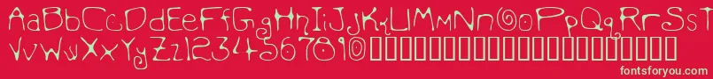 MondoMessoFonto2 Font – Green Fonts on Red Background