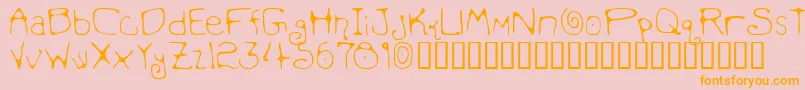 MondoMessoFonto2 Font – Orange Fonts on Pink Background