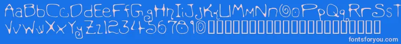 MondoMessoFonto2 Font – Pink Fonts on Blue Background