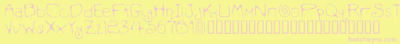 MondoMessoFonto2 Font – Pink Fonts on Yellow Background