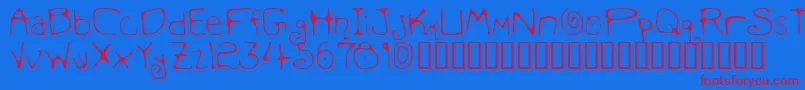 MondoMessoFonto2 Font – Red Fonts on Blue Background