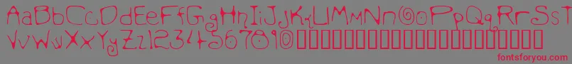 MondoMessoFonto2 Font – Red Fonts on Gray Background