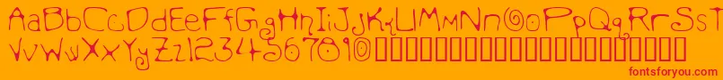 MondoMessoFonto2 Font – Red Fonts on Orange Background