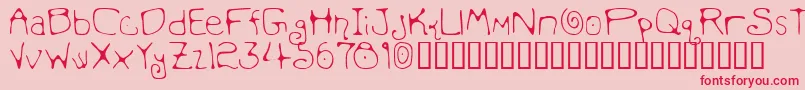 MondoMessoFonto2 Font – Red Fonts on Pink Background