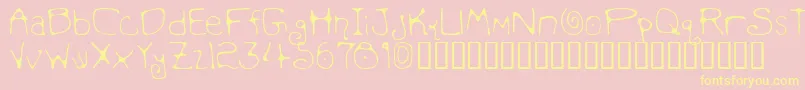 MondoMessoFonto2 Font – Yellow Fonts on Pink Background