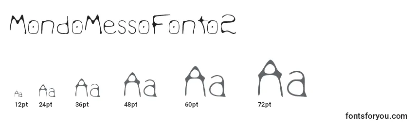 Размеры шрифта MondoMessoFonto2