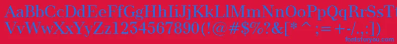 Modern880Bt Font – Blue Fonts on Red Background