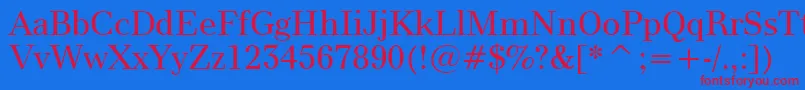 Modern880Bt Font – Red Fonts on Blue Background
