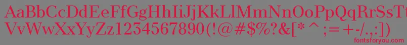Шрифт Modern880Bt – красные шрифты на сером фоне