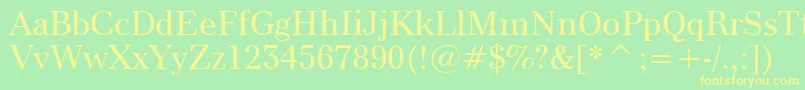 Modern880Bt Font – Yellow Fonts on Green Background