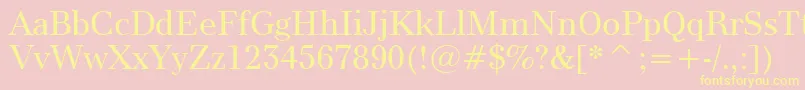 Modern880Bt Font – Yellow Fonts on Pink Background