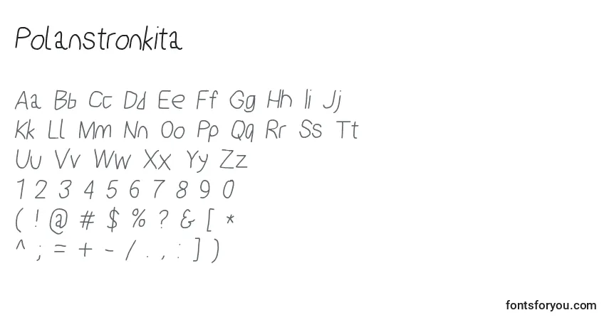 A fonte Polanstronkita – alfabeto, números, caracteres especiais