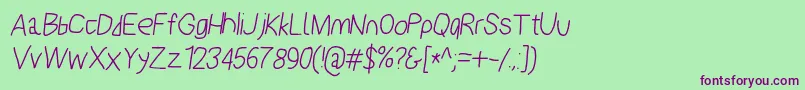 Polanstronkita Font – Purple Fonts on Green Background