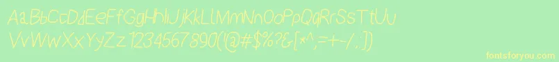 Polanstronkita Font – Yellow Fonts on Green Background