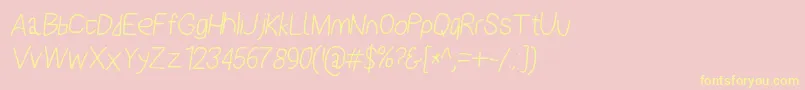 Polanstronkita Font – Yellow Fonts on Pink Background