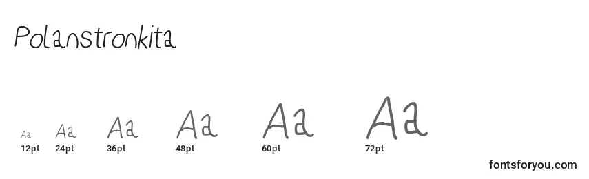 Размеры шрифта Polanstronkita