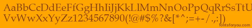 ZapfCalligraphic801Swa Font – Brown Fonts on Orange Background