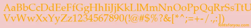 ZapfCalligraphic801Swa Font – Orange Fonts on Pink Background