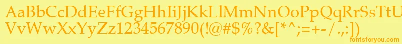 ZapfCalligraphic801Swa Font – Orange Fonts on Yellow Background