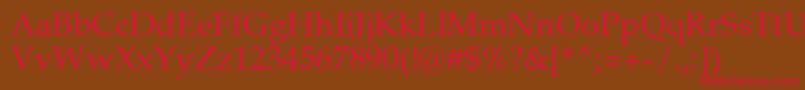 ZapfCalligraphic801Swa Font – Red Fonts on Brown Background