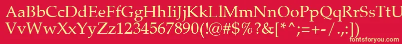 フォントZapfCalligraphic801Swa – 黄色の文字、赤い背景