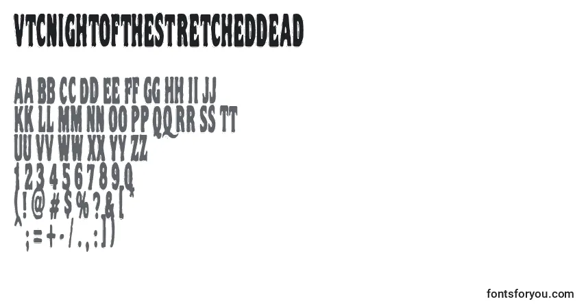Vtcnightofthestretcheddead Font – alphabet, numbers, special characters