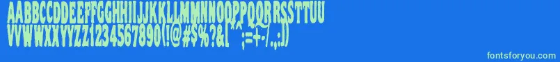 Vtcnightofthestretcheddead Font – Green Fonts on Blue Background