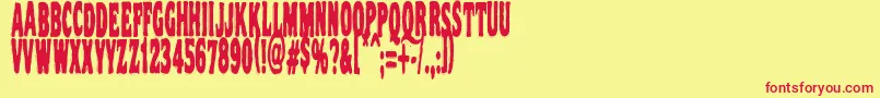 Vtcnightofthestretcheddead Font – Red Fonts on Yellow Background