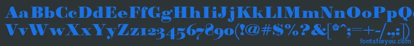 Paragonnordultraboldctt Font – Blue Fonts on Black Background