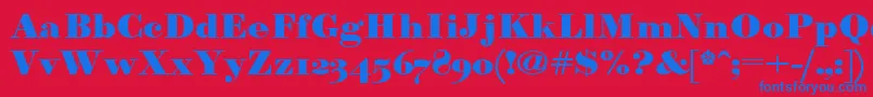 Paragonnordultraboldctt Font – Blue Fonts on Red Background