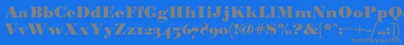 フォントParagonnordultraboldctt – 青い背景に灰色の文字