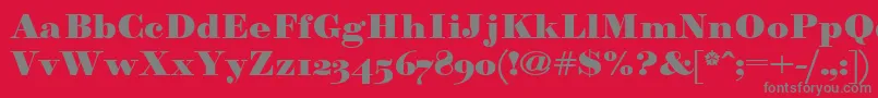 Paragonnordultraboldctt Font – Gray Fonts on Red Background