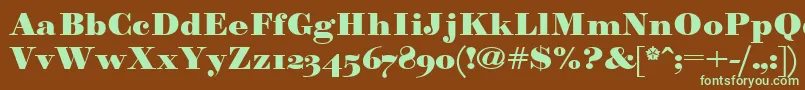 Paragonnordultraboldctt Font – Green Fonts on Brown Background