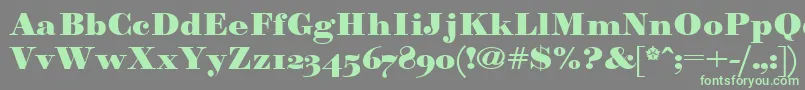 Paragonnordultraboldctt Font – Green Fonts on Gray Background