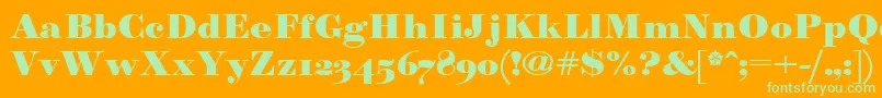 Paragonnordultraboldctt Font – Green Fonts on Orange Background