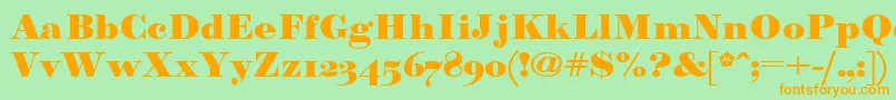 Paragonnordultraboldctt Font – Orange Fonts on Green Background