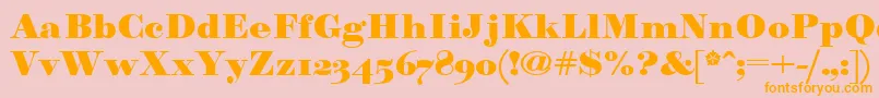 Paragonnordultraboldctt-Schriftart – Orangefarbene Schriften auf rosa Hintergrund