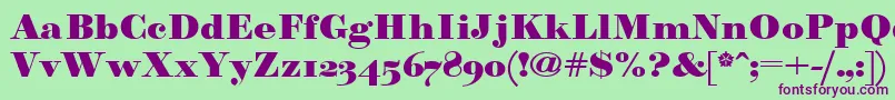 Шрифт Paragonnordultraboldctt – фиолетовые шрифты на зелёном фоне