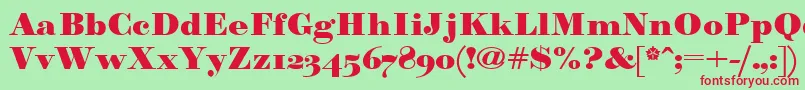 Paragonnordultraboldctt Font – Red Fonts on Green Background