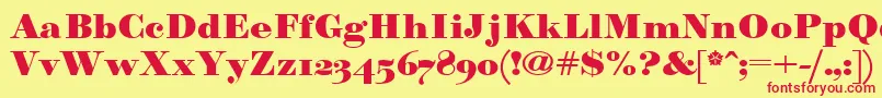 Paragonnordultraboldctt Font – Red Fonts on Yellow Background