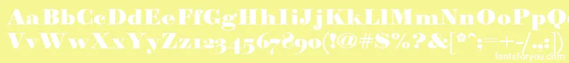 Paragonnordultraboldctt Font – White Fonts on Yellow Background