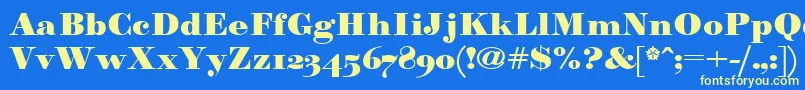 Paragonnordultraboldctt Font – Yellow Fonts on Blue Background