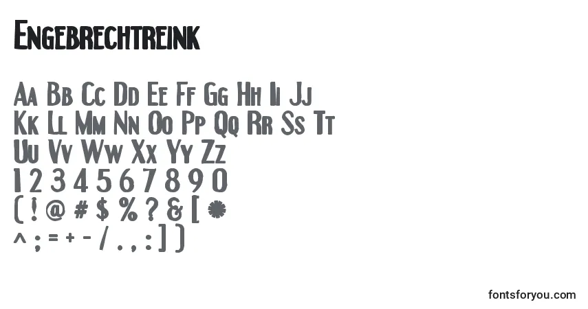 A fonte Engebrechtreink – alfabeto, números, caracteres especiais