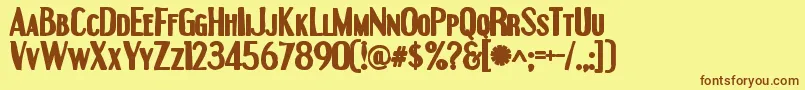 Engebrechtreink Font – Brown Fonts on Yellow Background