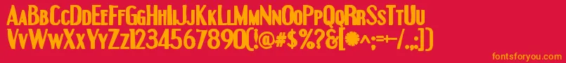 Engebrechtreink Font – Orange Fonts on Red Background