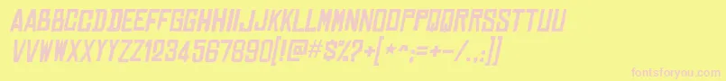 ChineserocksrgItalic Font – Pink Fonts on Yellow Background