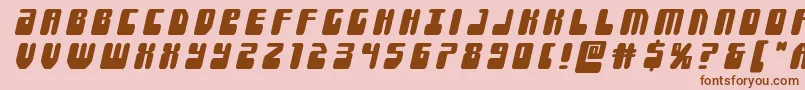 フォントForcemajeuretitleital – ピンクの背景に茶色のフォント